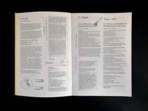 Cartas do Fogo, de Ellen Pirá Wassu e Ritó Natálio, Terra Batida 2024. Design de publicação de Isabel Lucena